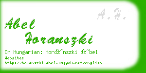 abel horanszki business card